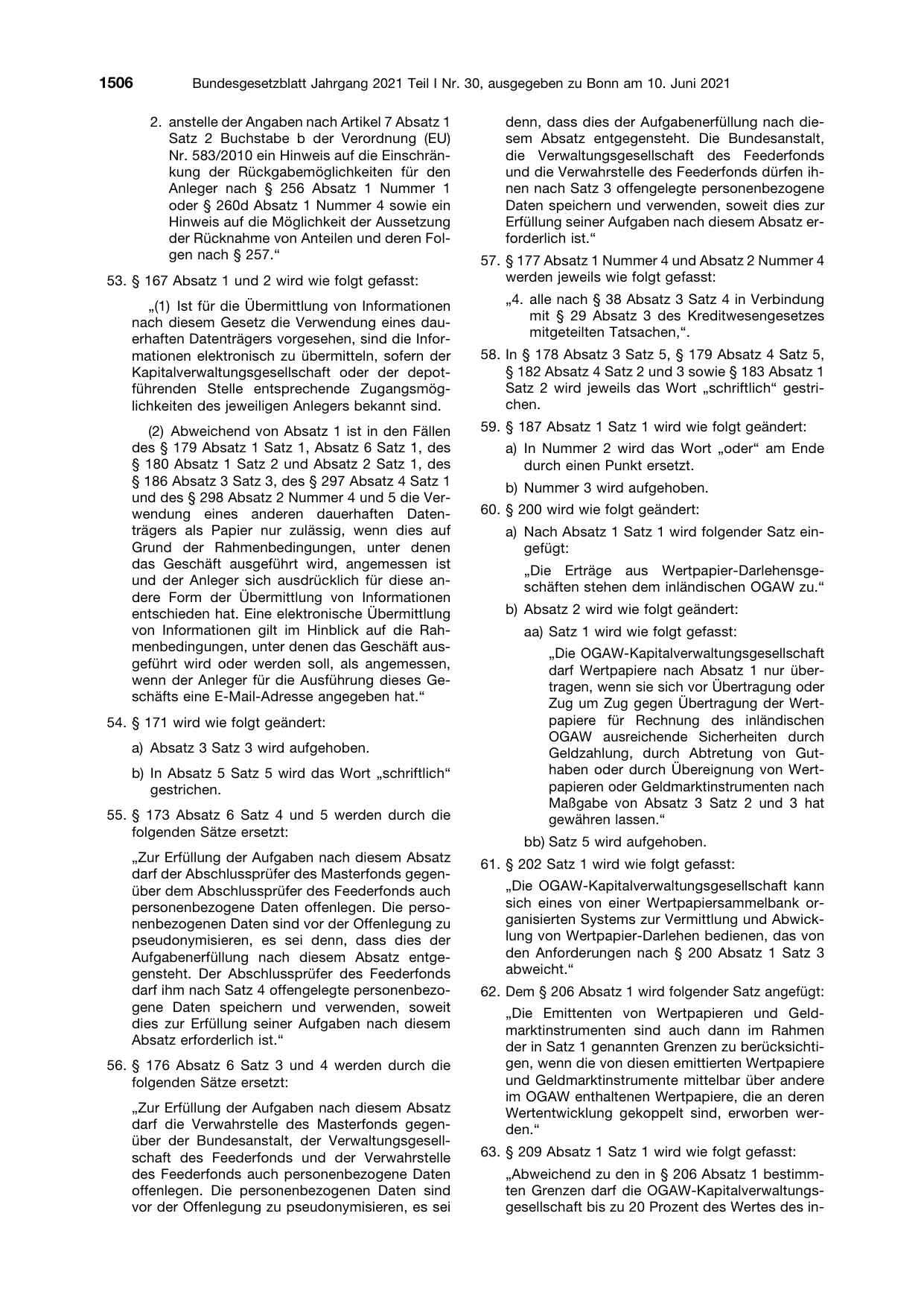 BGBl. 2021, Seite 1506 — Originalseite als Abbildung