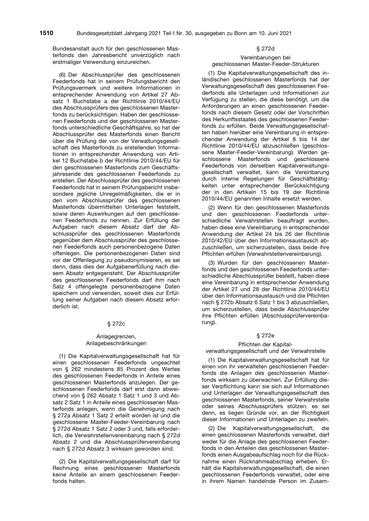 BGBl. 2021, Seite 1510 — Originalseite als Abbildung