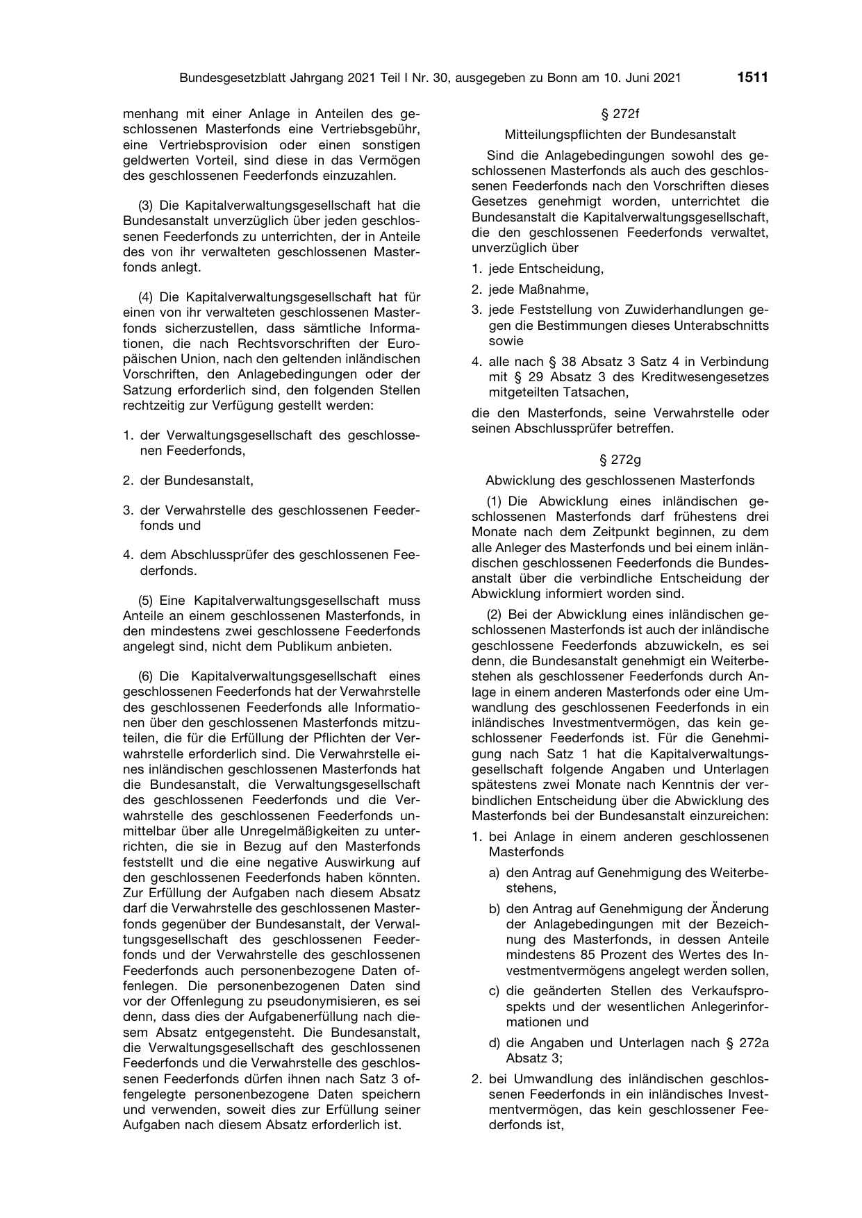 BGBl. 2021, Seite 1511 — Originalseite als Abbildung