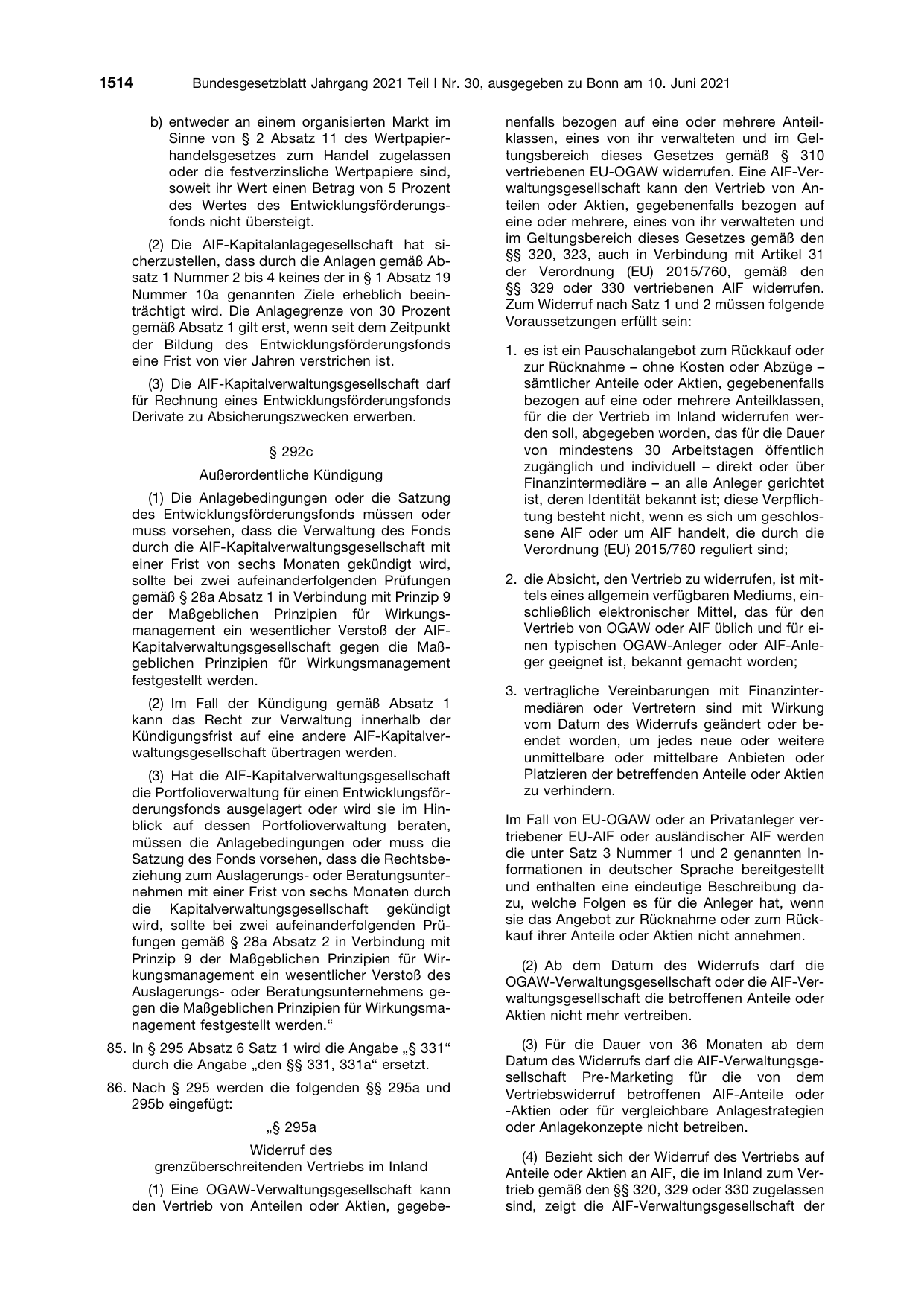BGBl. 2021, Seite 1514 — Originalseite als Abbildung