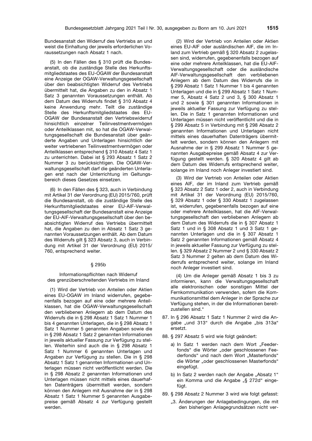 BGBl. 2021, Seite 1515 — Originalseite als Abbildung