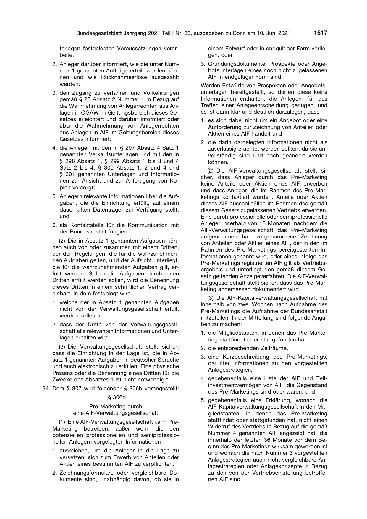 BGBl. 2021, Seite 1517 — Originalseite als Abbildung