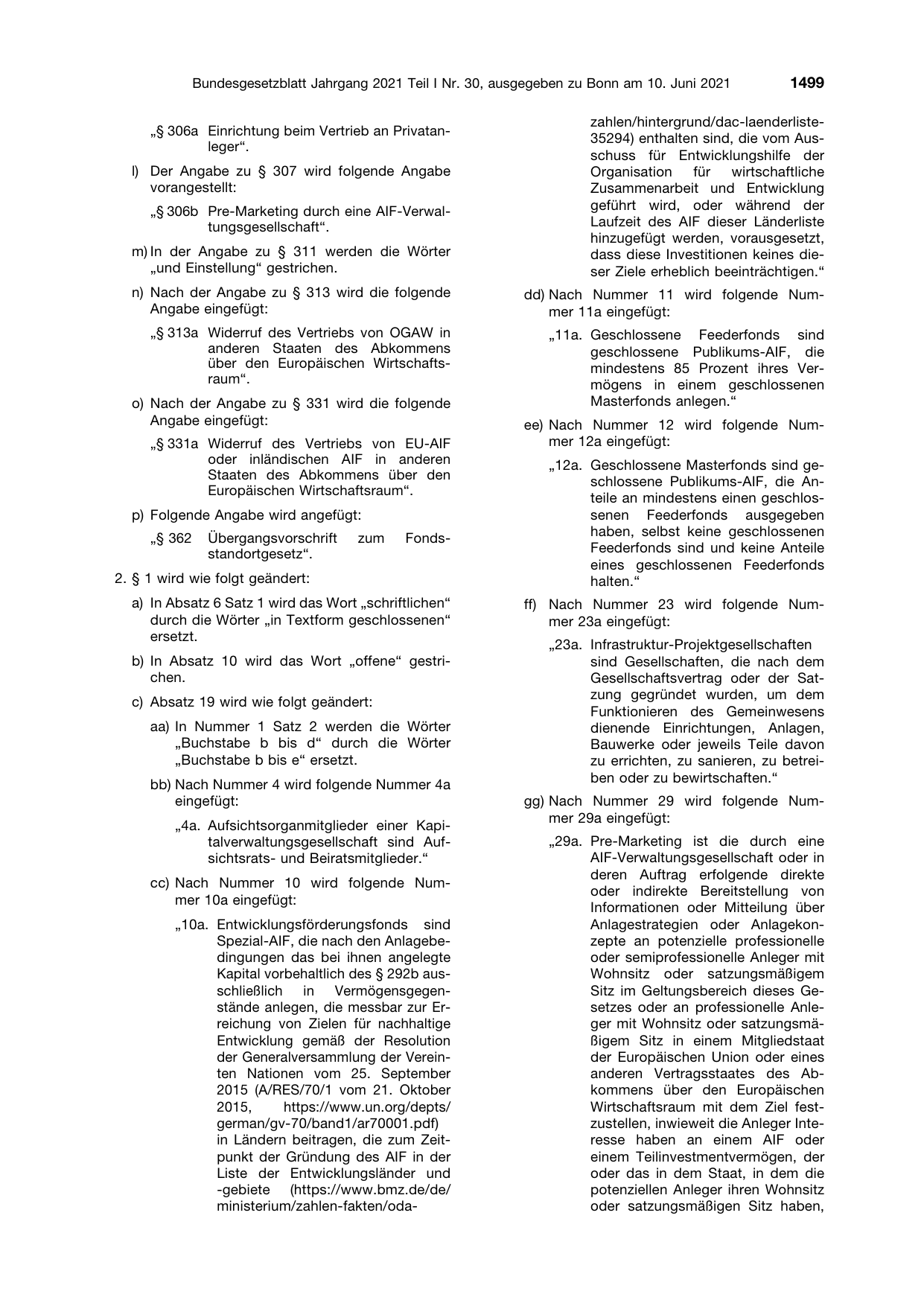 BGBl. 2021, Seite 1499 — Originalseite als Abbildung