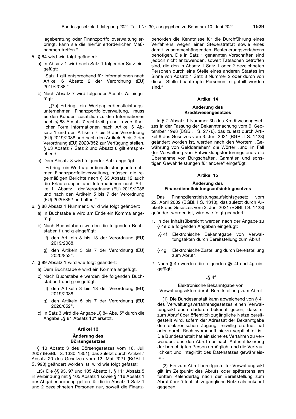 BGBl. 2021, Seite 1529 — Originalseite als Abbildung