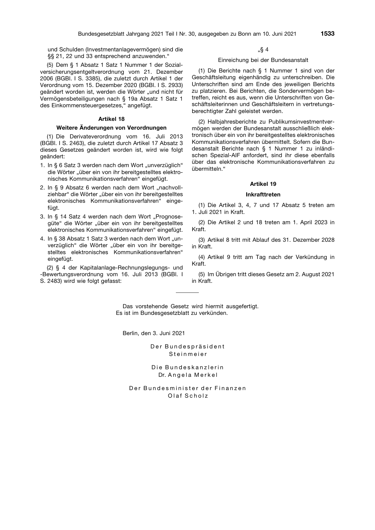 BGBl. 2021, Seite 1533 — Originalseite als Abbildung