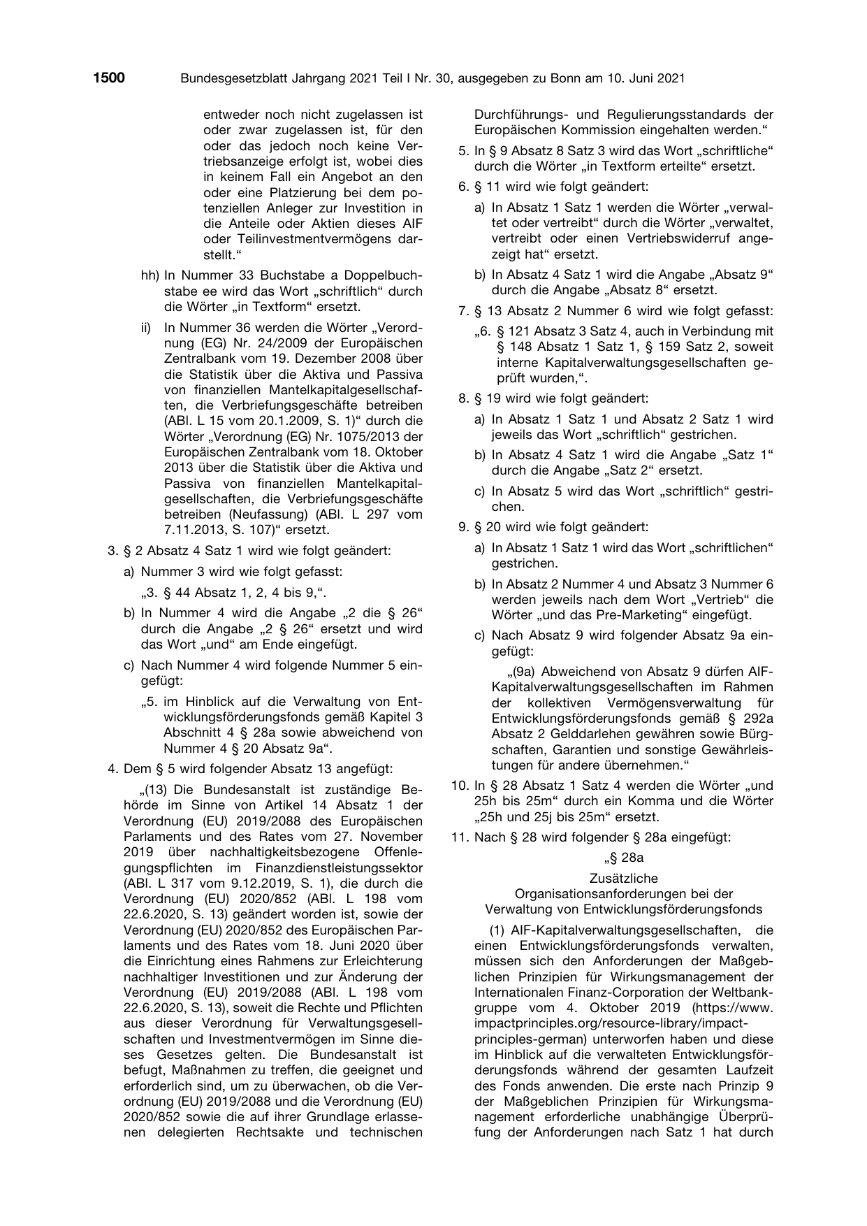 BGBl. 2021, Seite 1500 — Originalseite als Abbildung