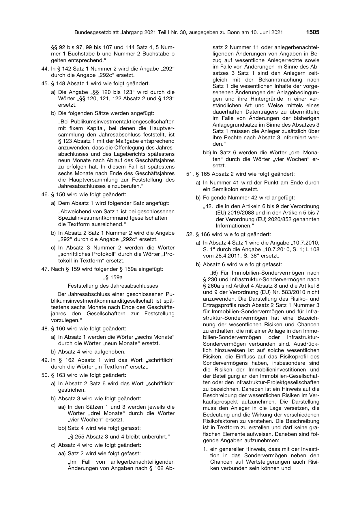 BGBl. 2021, Seite 1505 — Originalseite als Abbildung