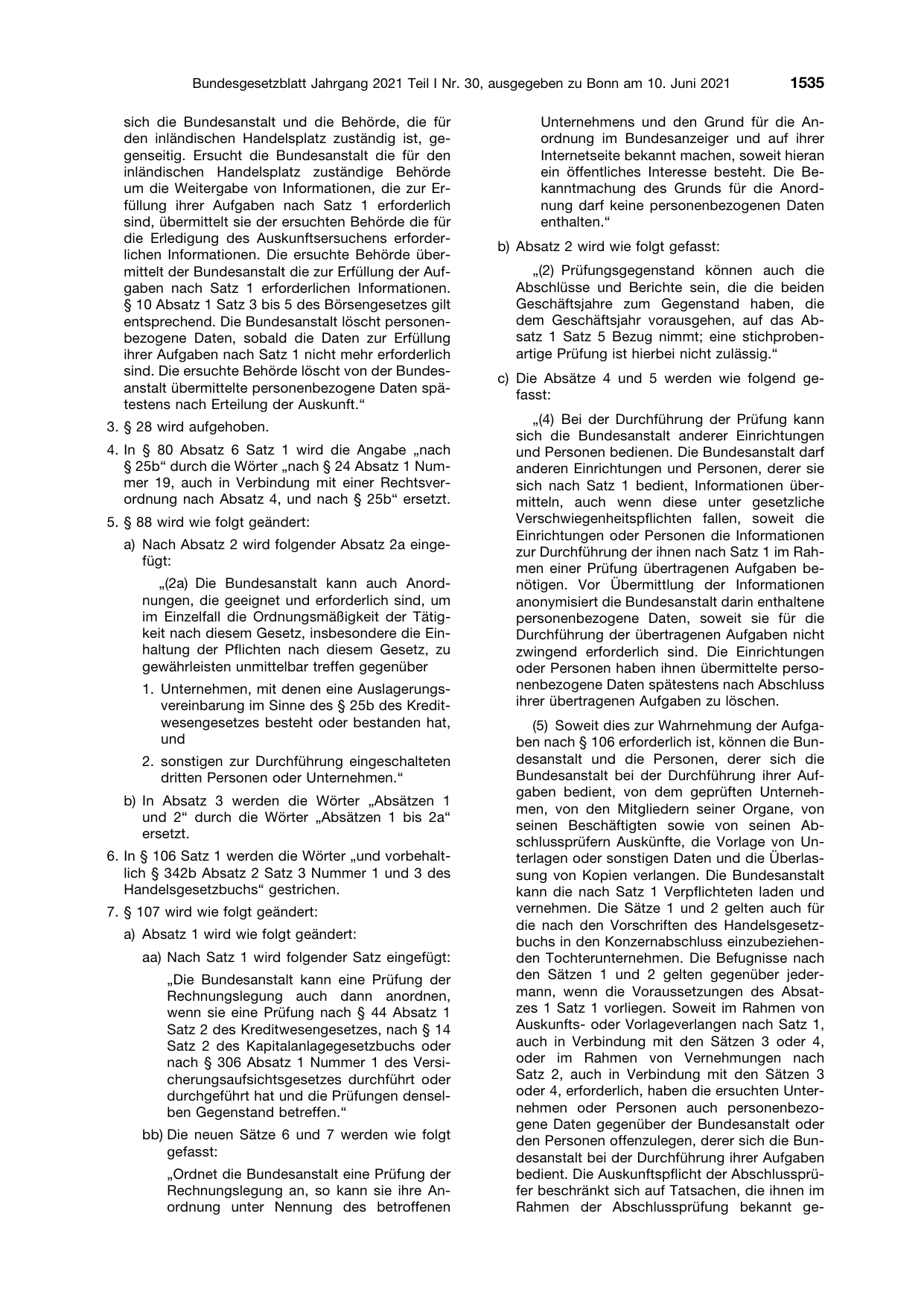 BGBl. 2021, Seite 1535 — Originalseite als Abbildung