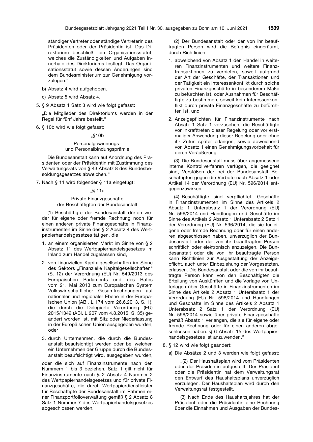 BGBl. 2021, Seite 1539 — Originalseite als Abbildung