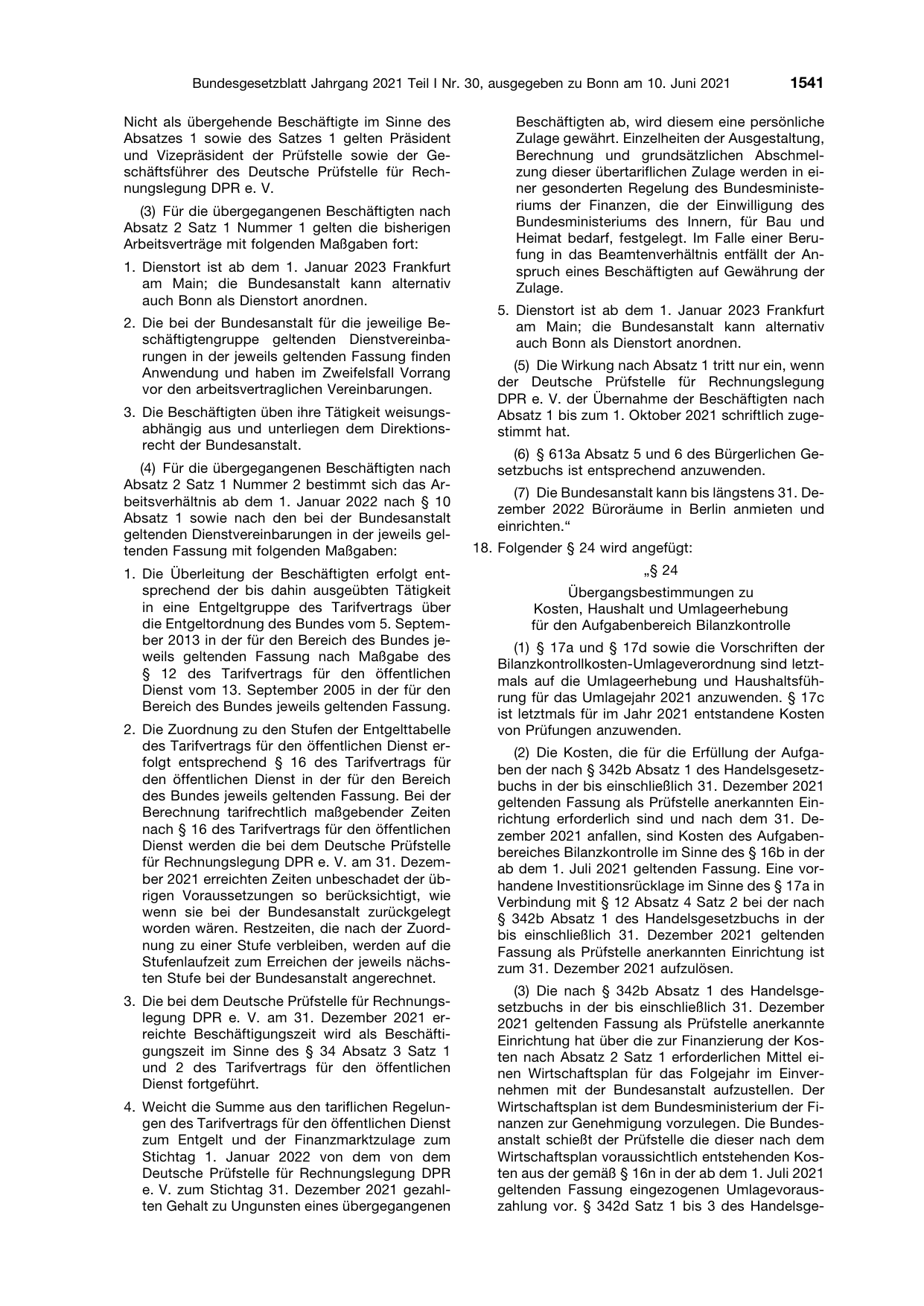 BGBl. 2021, Seite 1541 — Originalseite als Abbildung