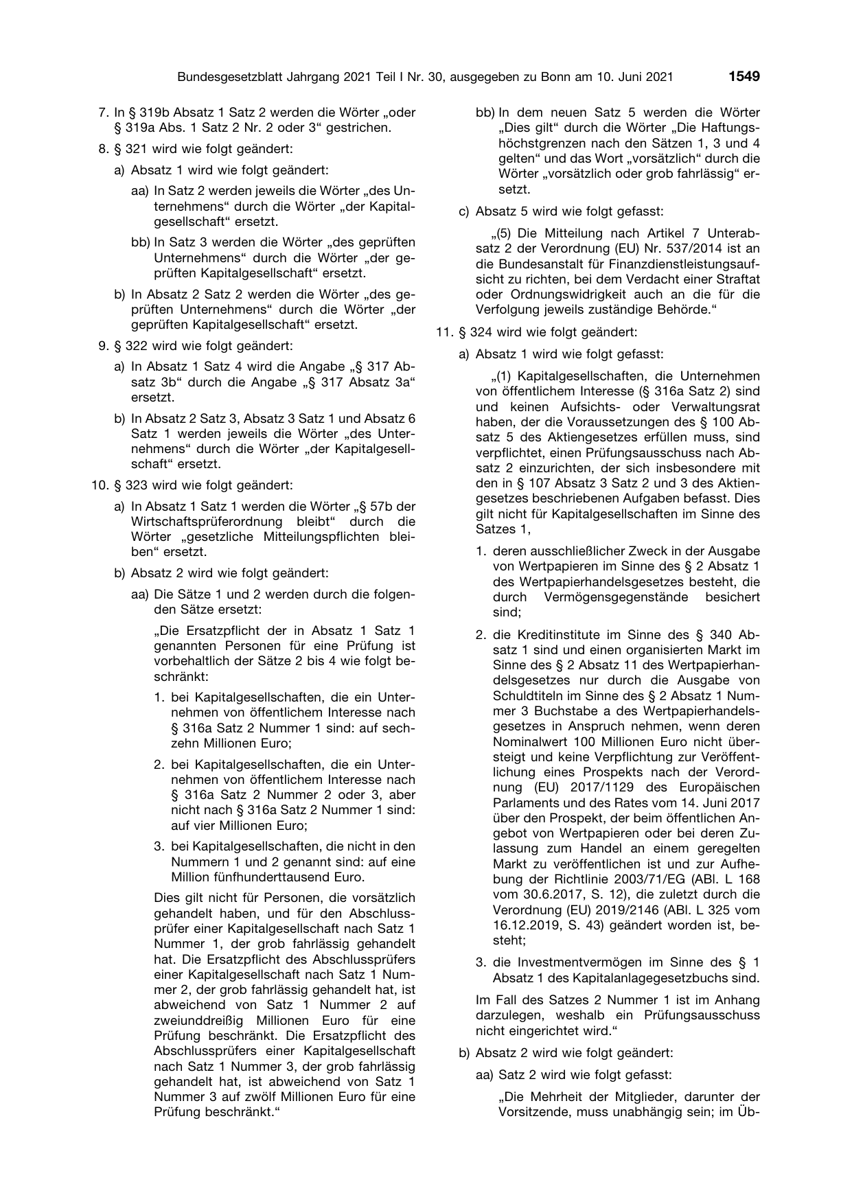 BGBl. 2021, Seite 1549 — Originalseite als Abbildung