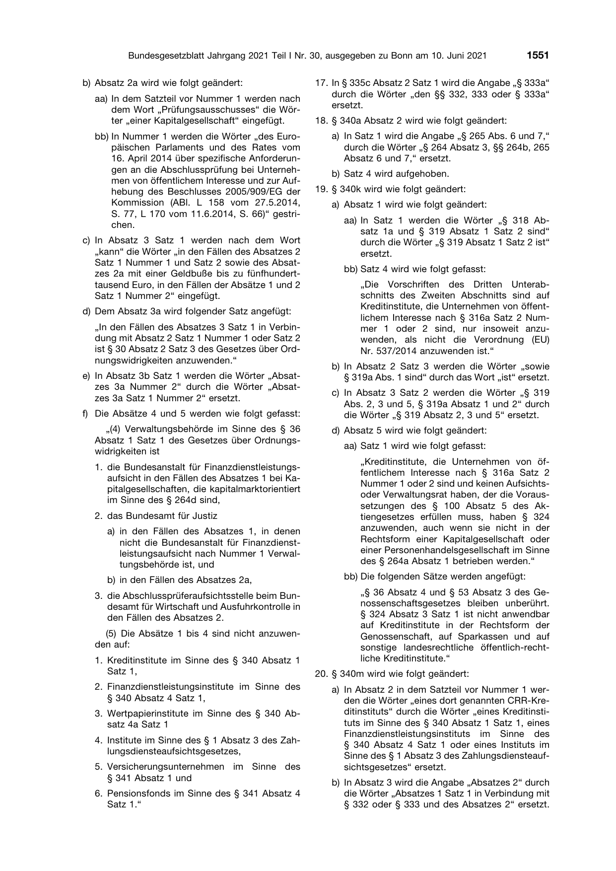 BGBl. 2021, Seite 1551 — Originalseite als Abbildung