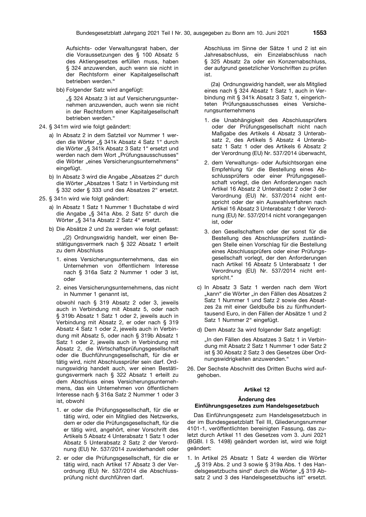 BGBl. 2021, Seite 1553 — Originalseite als Abbildung