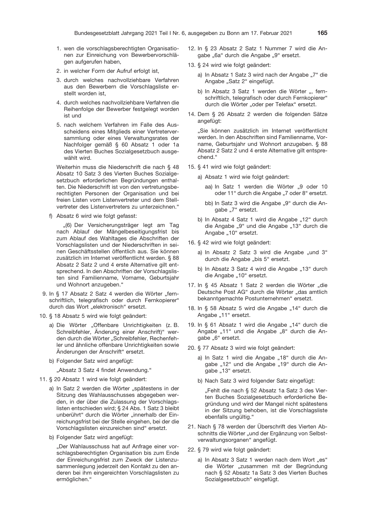 BGBl. 2021, Seite 165 — Originalseite als Abbildung