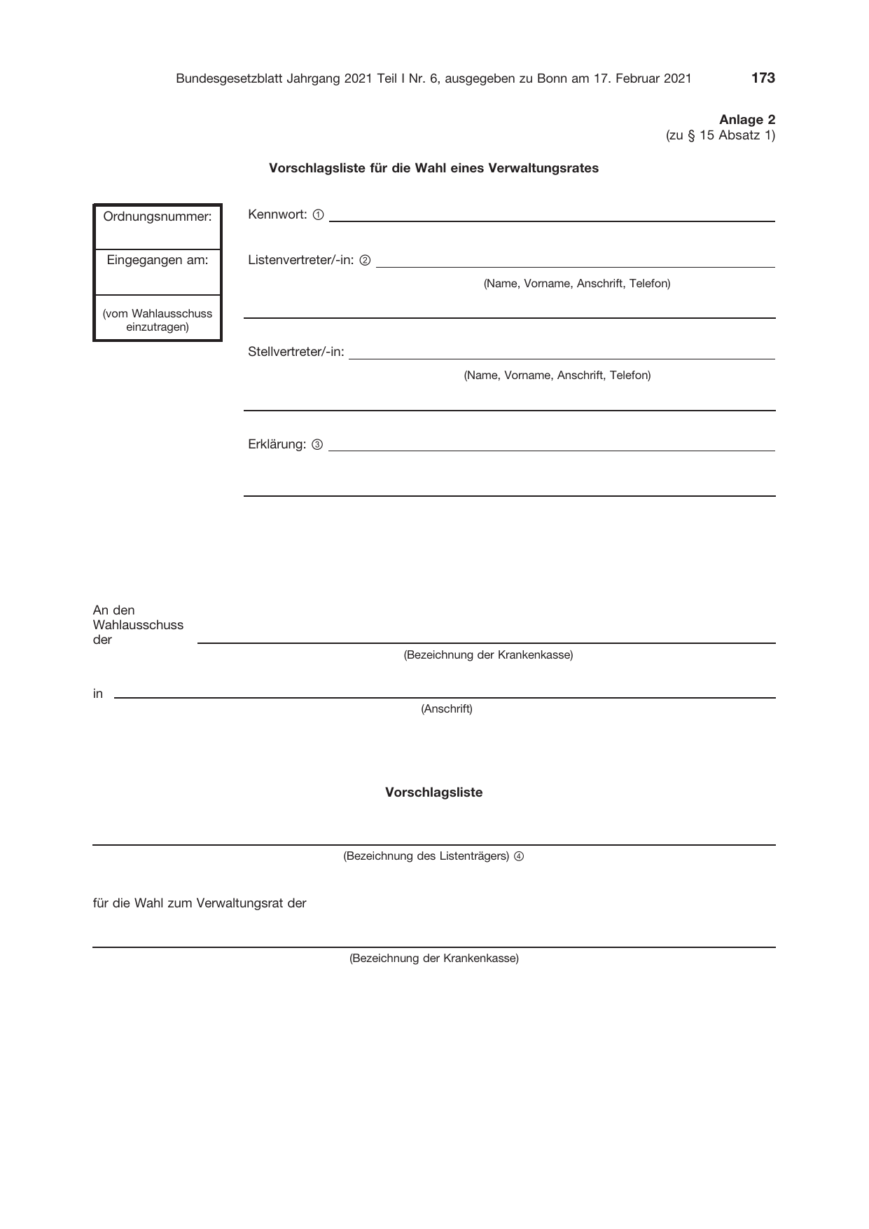 BGBl. 2021, Seite 173 — Originalseite als Abbildung