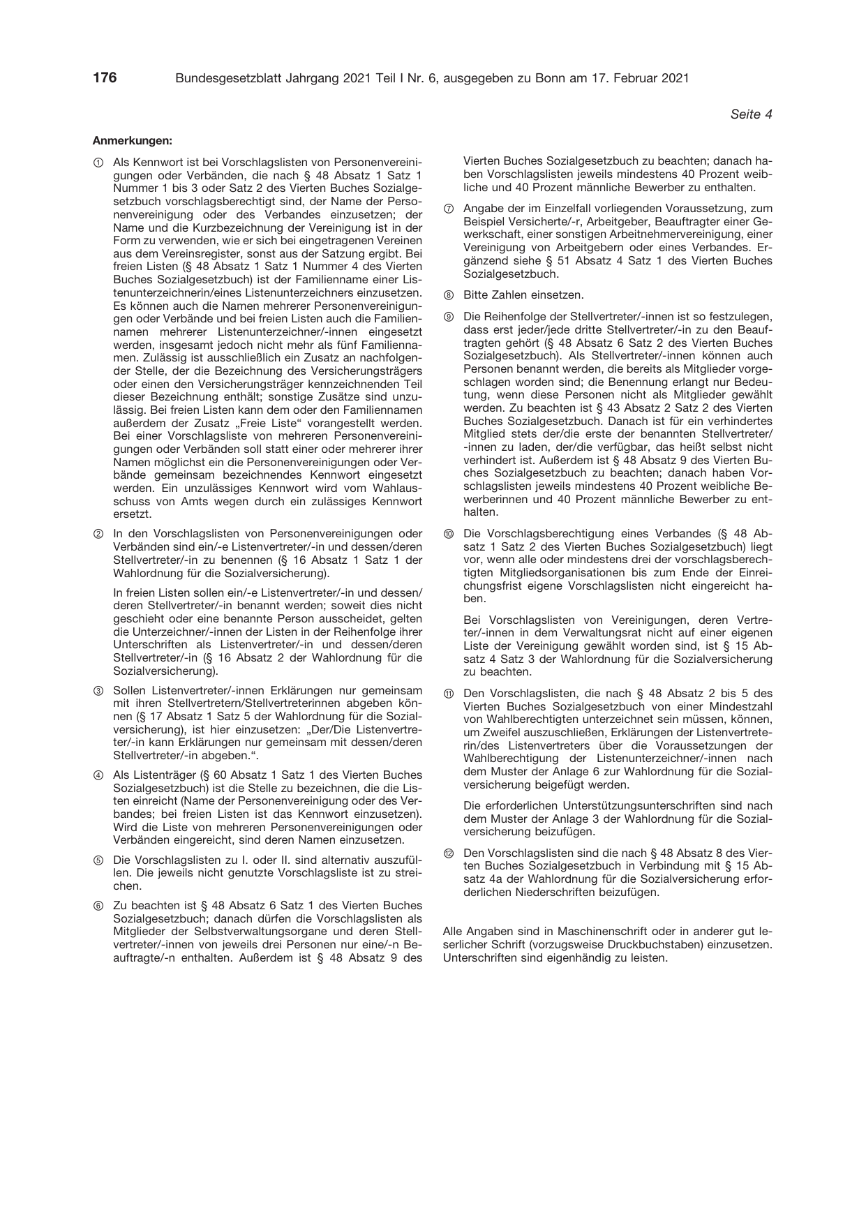 BGBl. 2021, Seite 176 — Originalseite als Abbildung