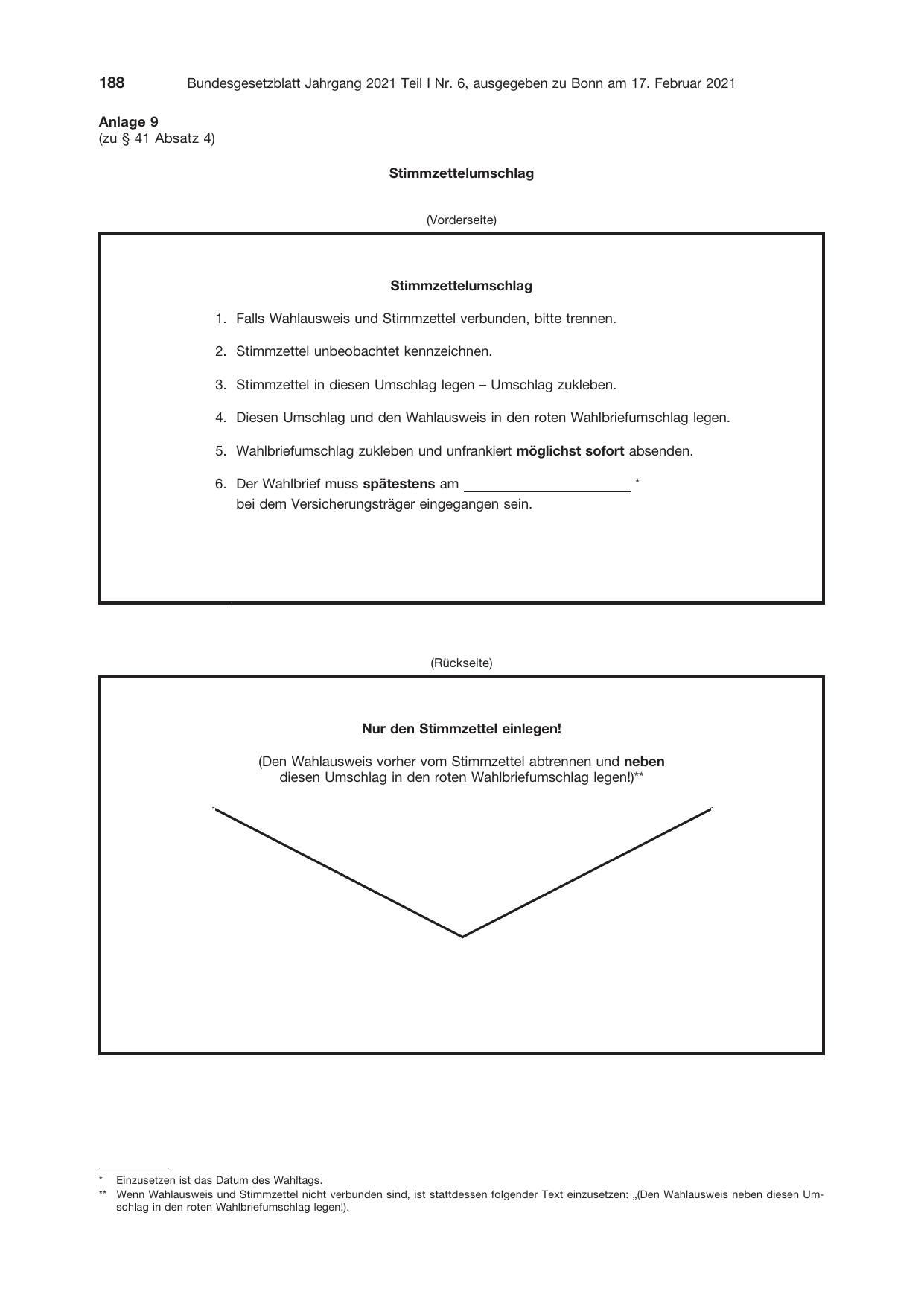 BGBl. 2021, Seite 188 — Originalseite als Abbildung