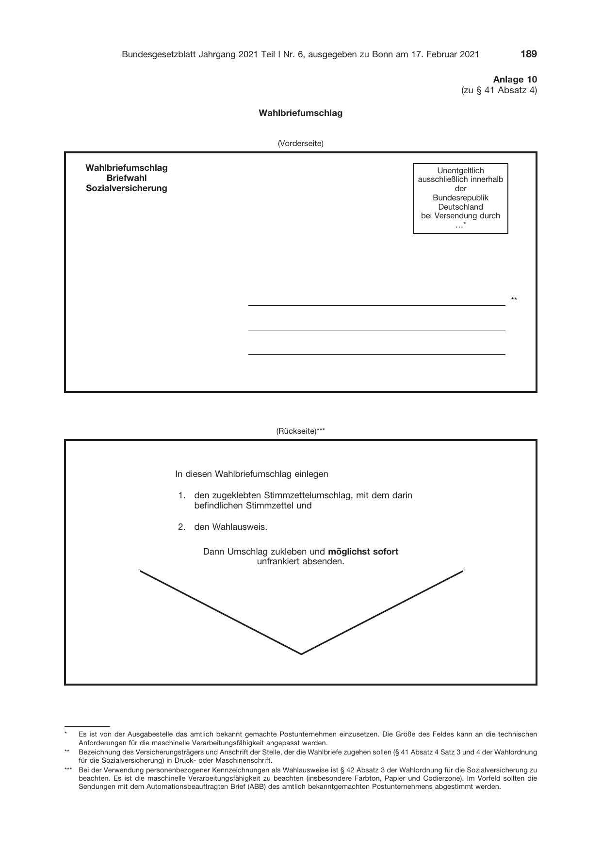 BGBl. 2021, Seite 189 — Originalseite als Abbildung
