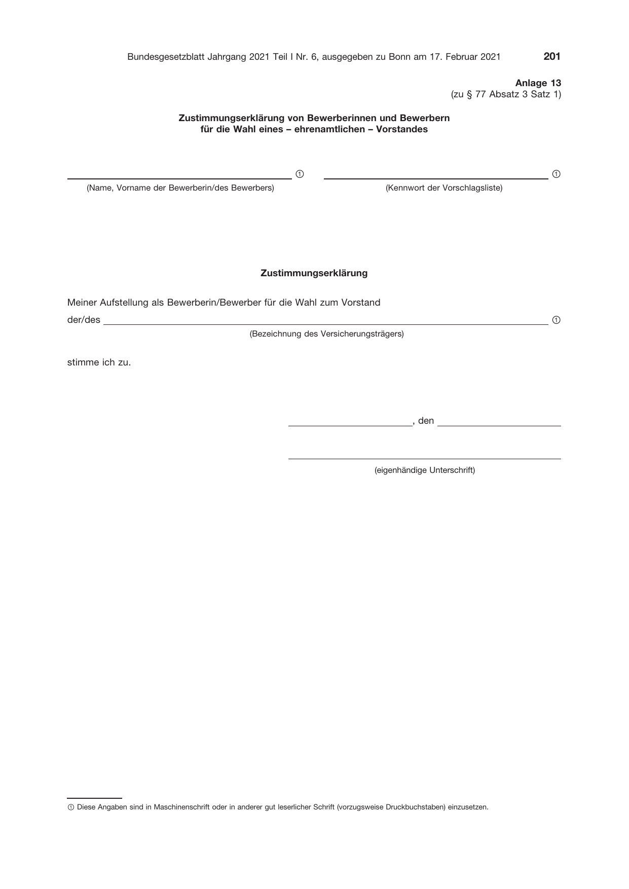 BGBl. 2021, Seite 201 — Originalseite als Abbildung