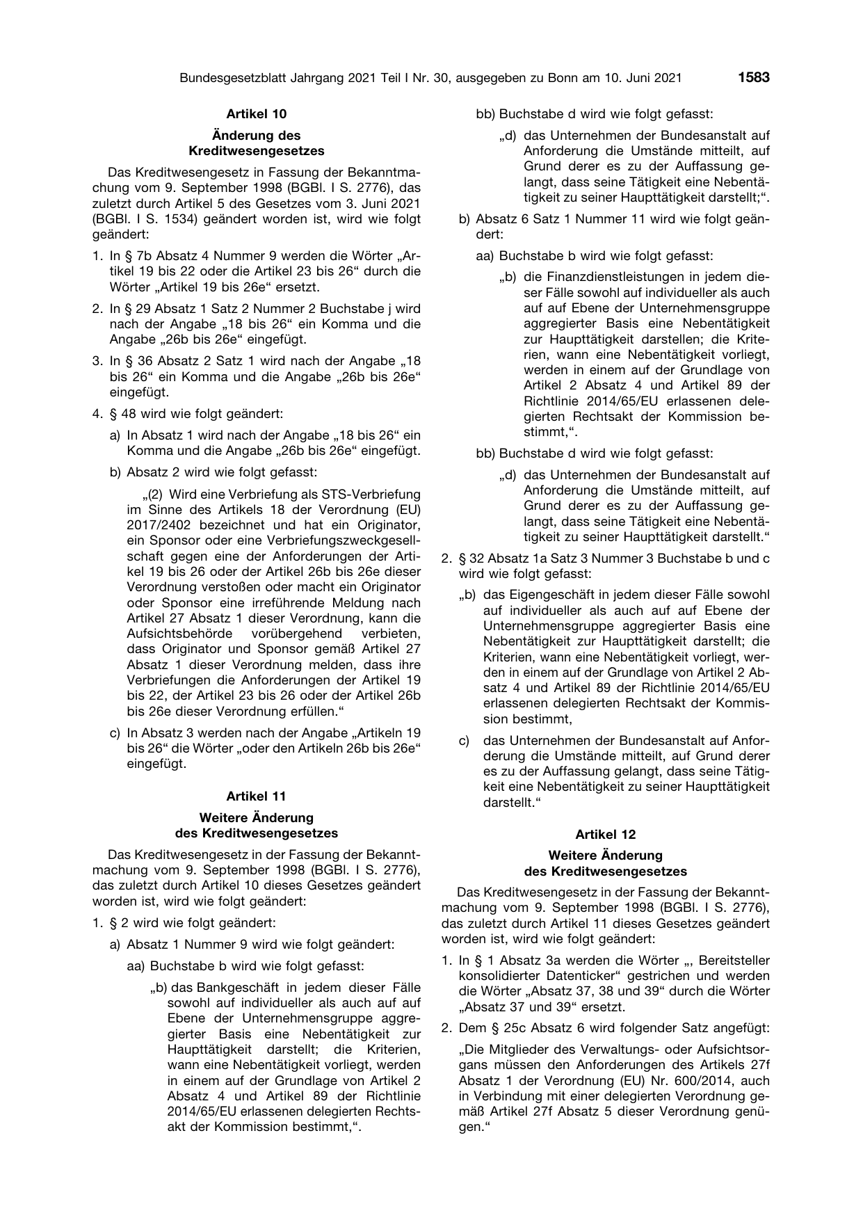 BGBl. 2021, Seite 1583 — Originalseite als Abbildung