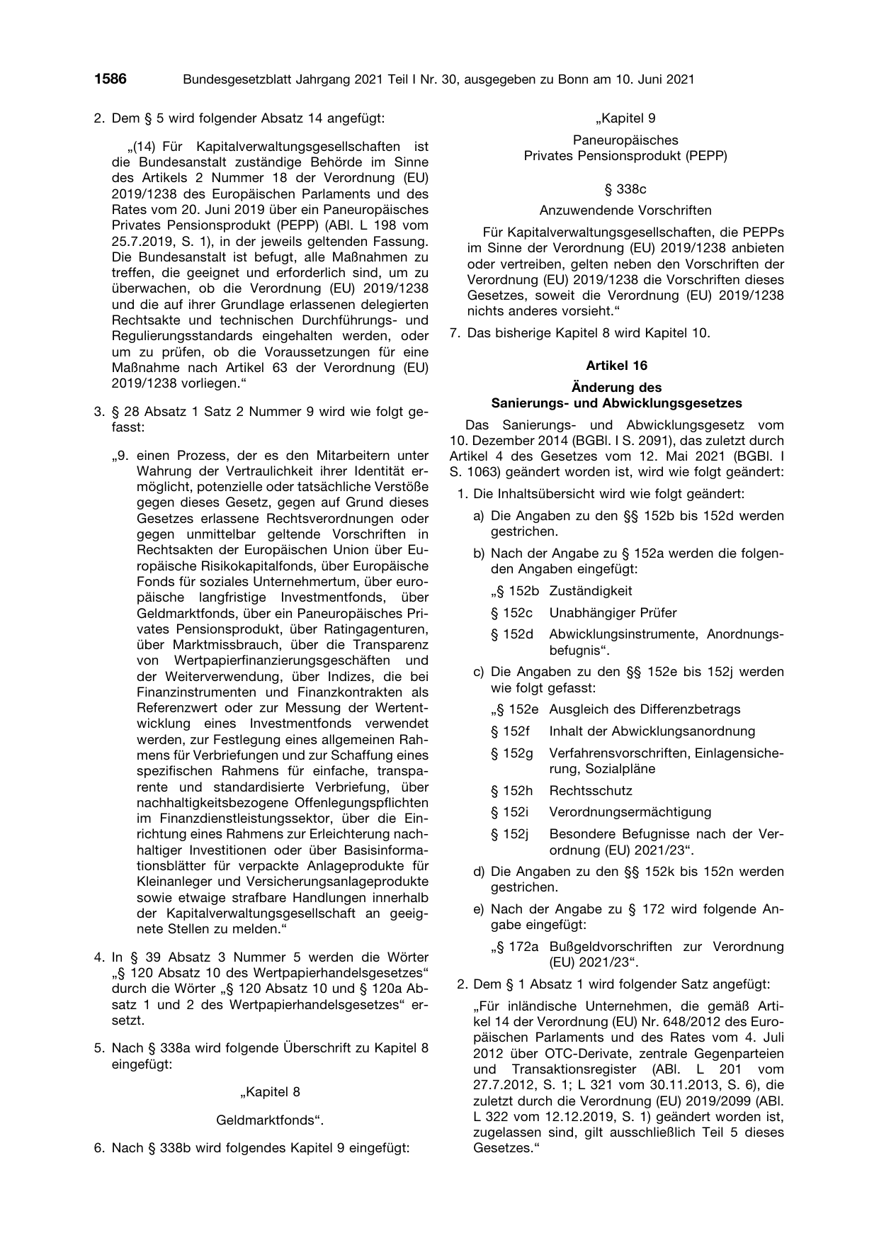 BGBl. 2021, Seite 1586 — Originalseite als Abbildung