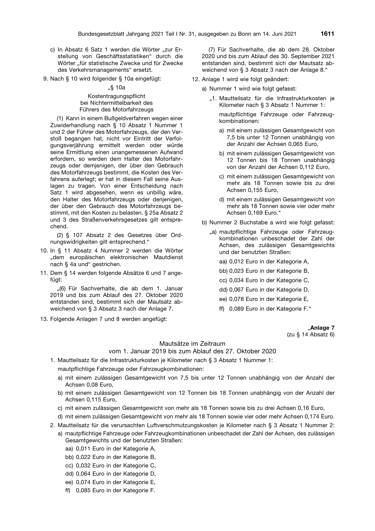 BGBl. 2021, Seite 1611 — Originalseite als Abbildung