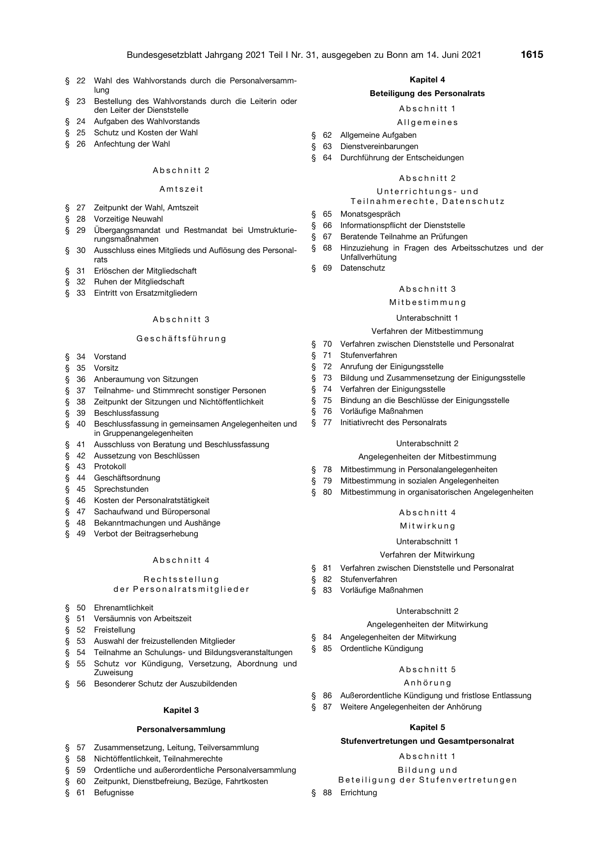 BGBl. 2021, Seite 1615 — Originalseite als Abbildung