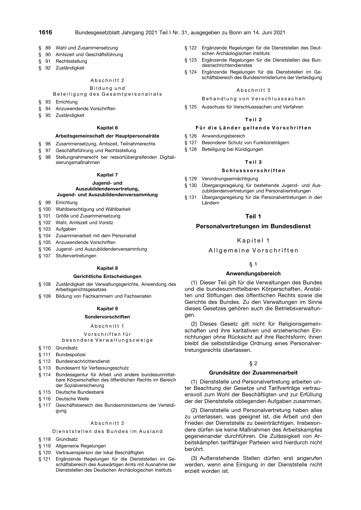 BGBl. 2021, Seite 1616 — Originalseite als Abbildung