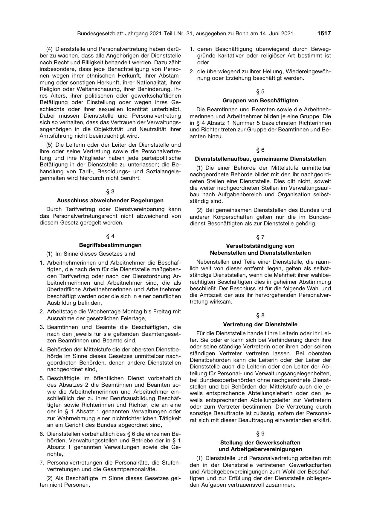 BGBl. 2021, Seite 1617 — Originalseite als Abbildung