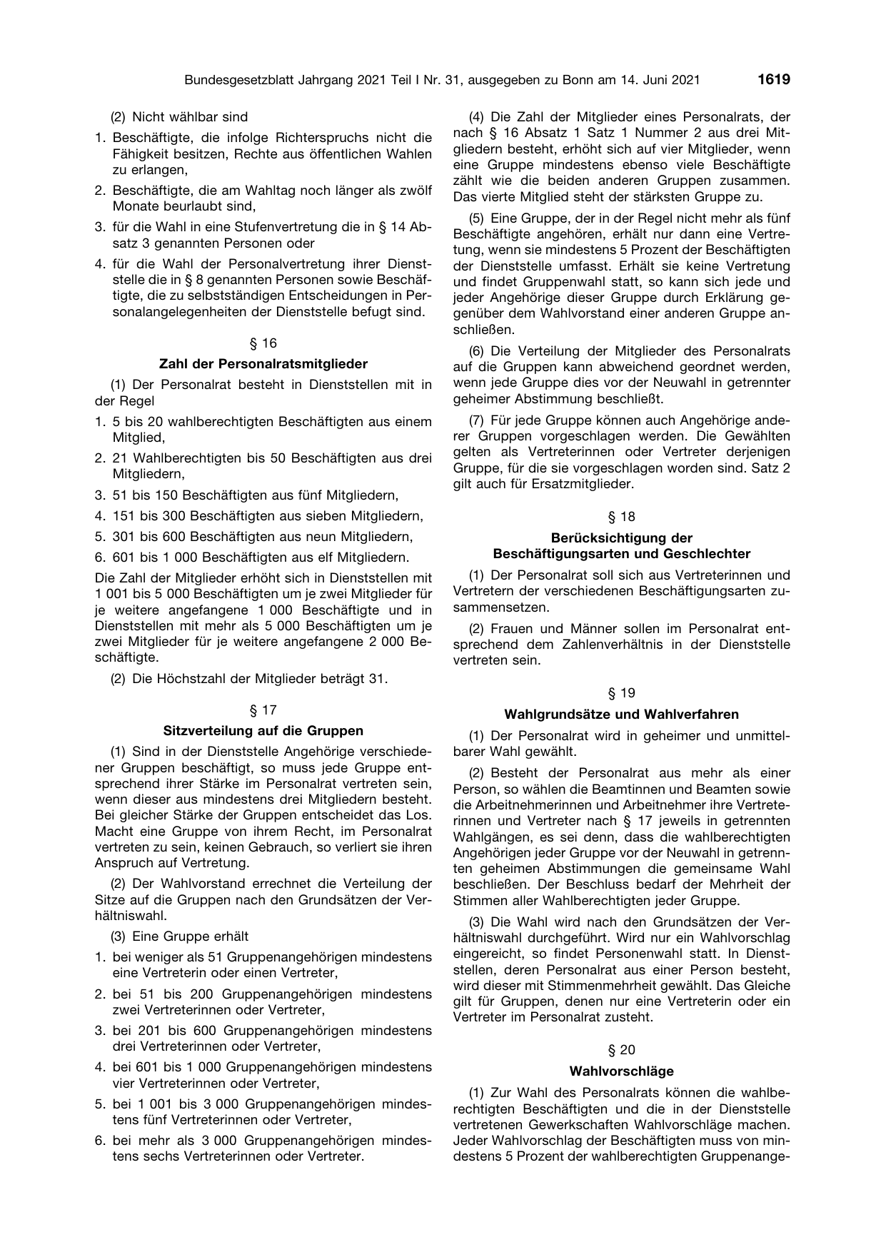 BGBl. 2021, Seite 1619 — Originalseite als Abbildung