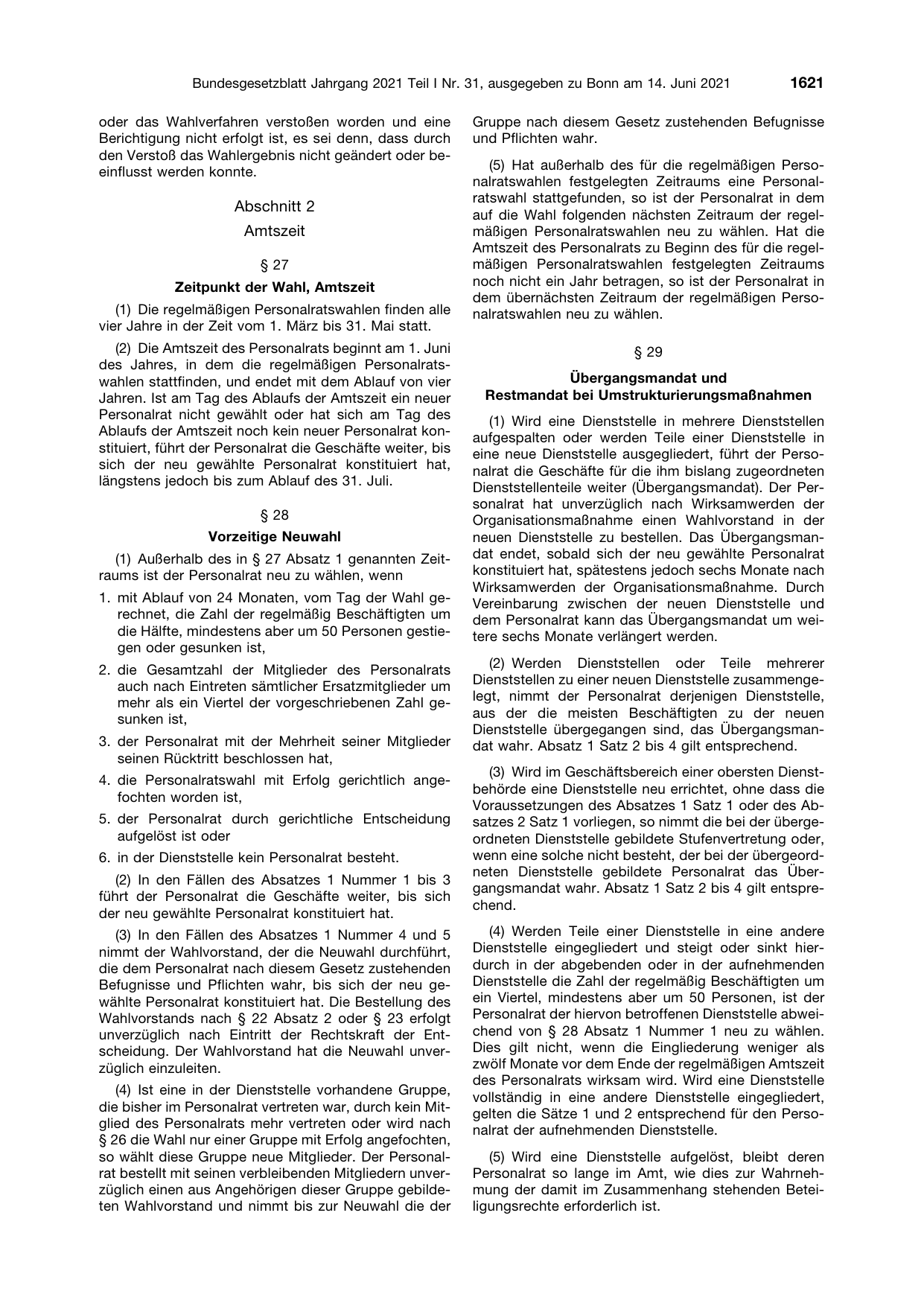 BGBl. 2021, Seite 1621 — Originalseite als Abbildung