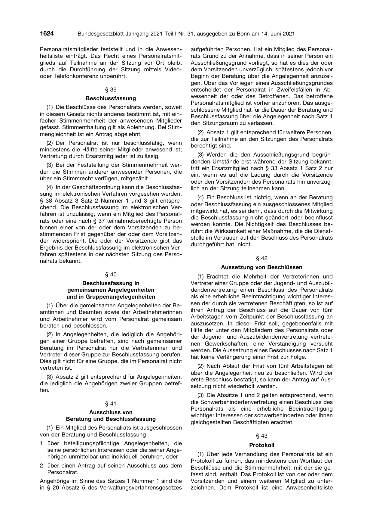 BGBl. 2021, Seite 1624 — Originalseite als Abbildung