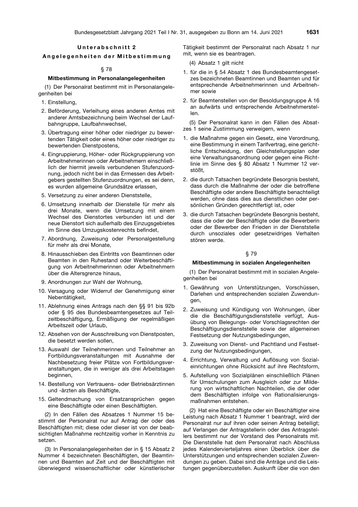 BGBl. 2021, Seite 1631 — Originalseite als Abbildung