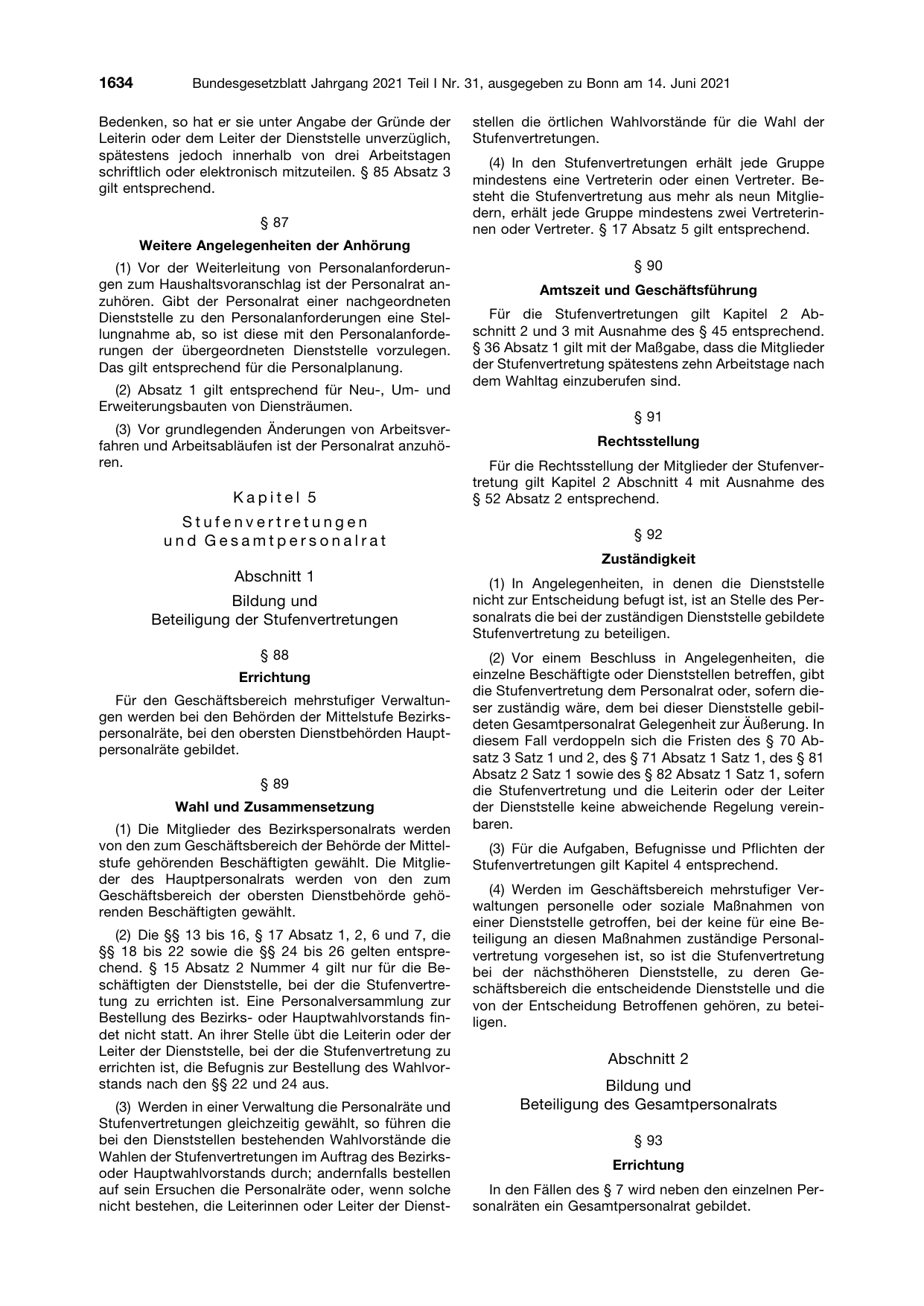 BGBl. 2021, Seite 1634 — Originalseite als Abbildung
