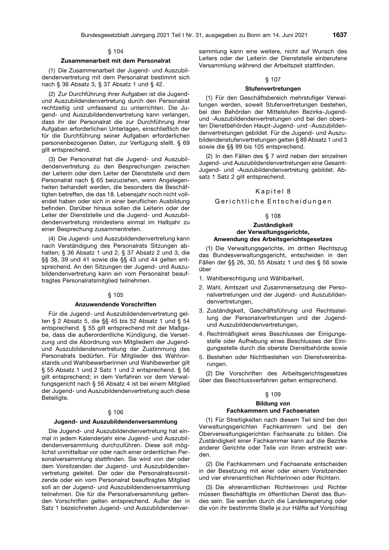 BGBl. 2021, Seite 1637 — Originalseite als Abbildung
