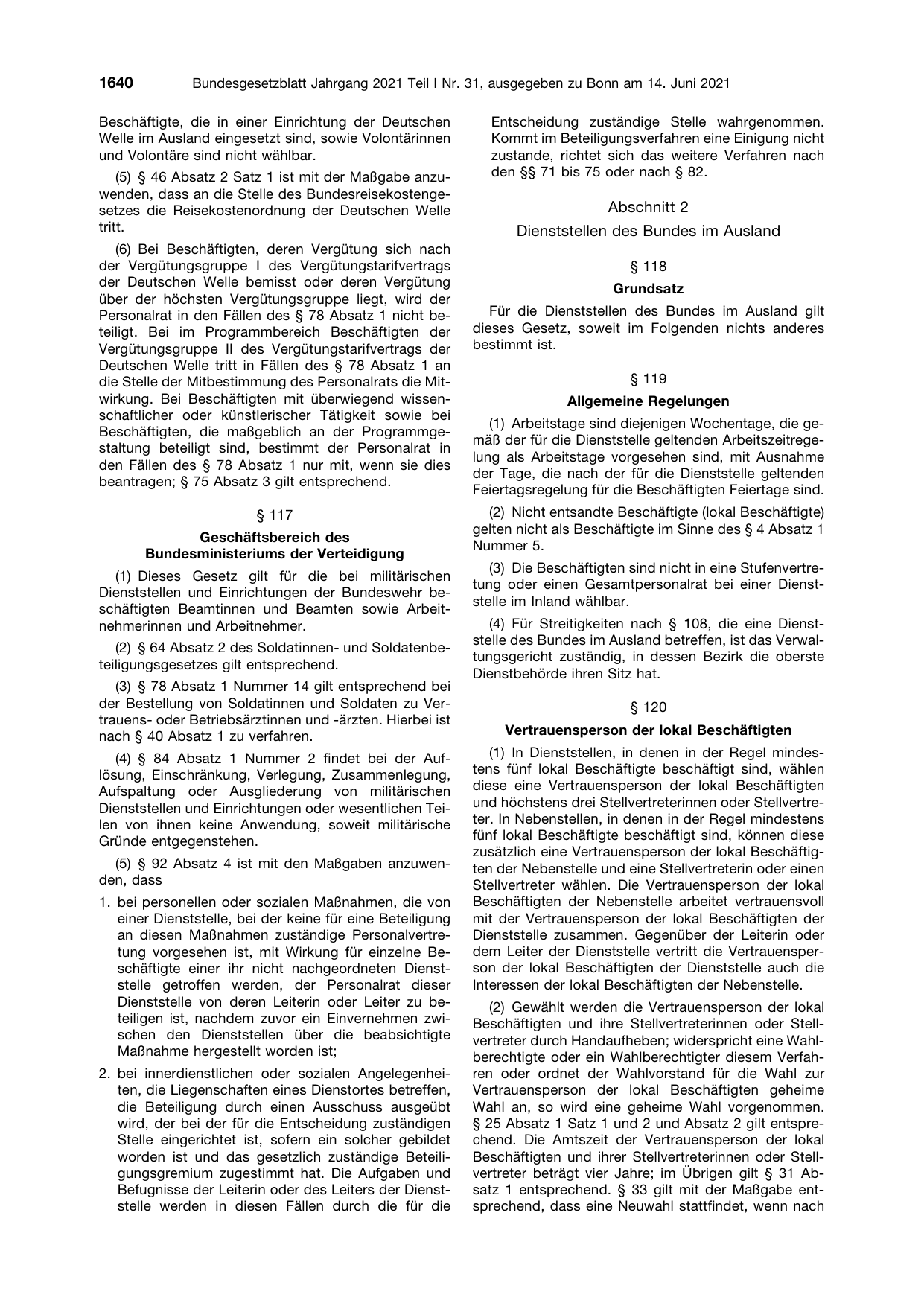 BGBl. 2021, Seite 1640 — Originalseite als Abbildung