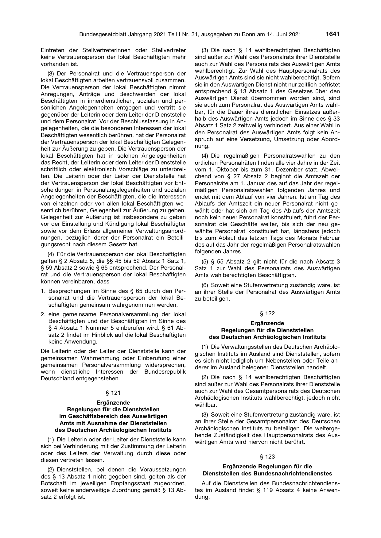BGBl. 2021, Seite 1641 — Originalseite als Abbildung