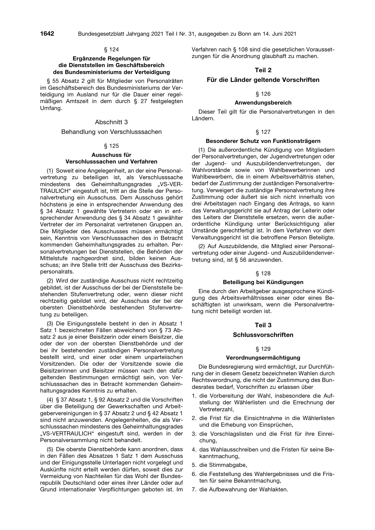 BGBl. 2021, Seite 1642 — Originalseite als Abbildung