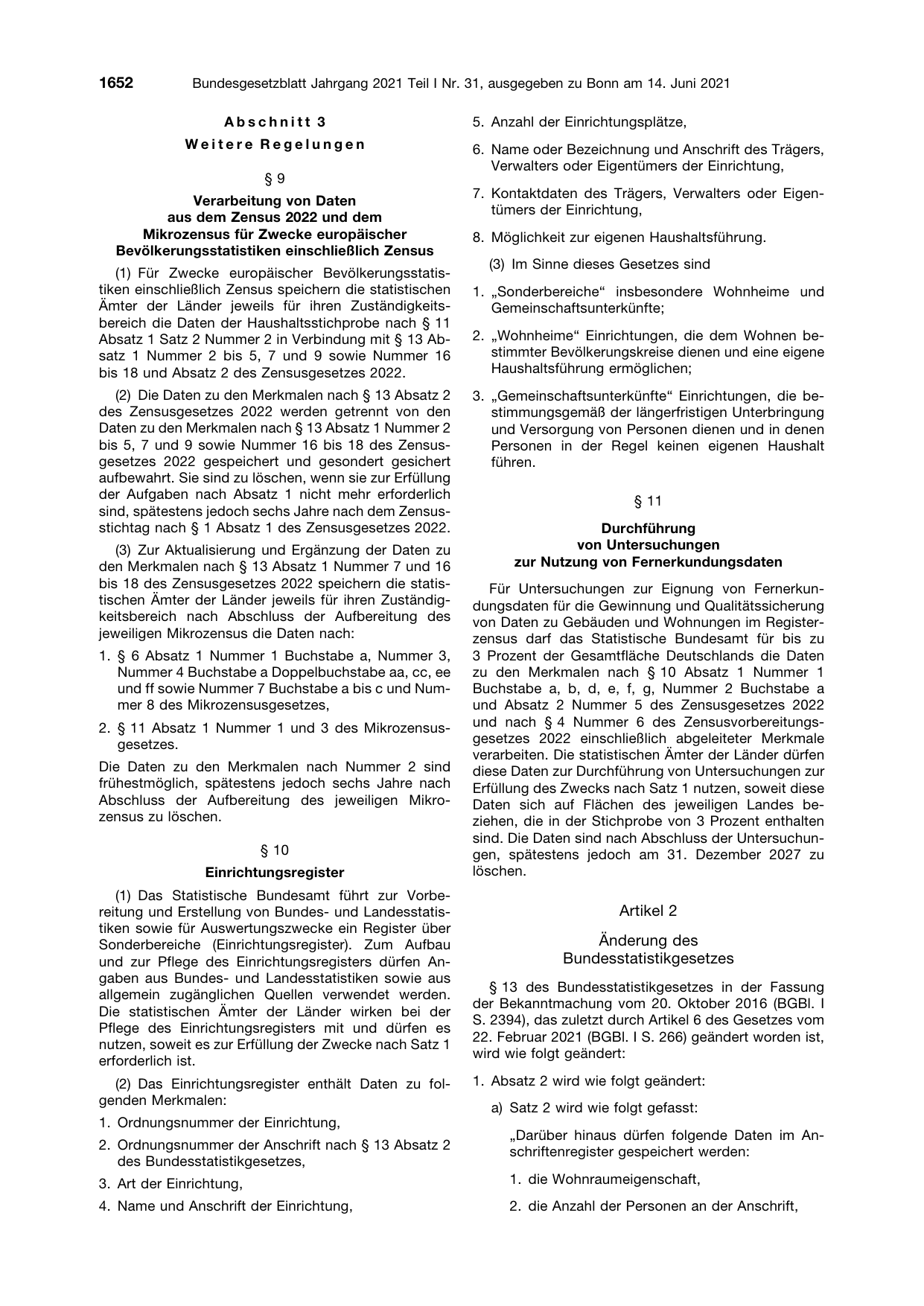BGBl. 2021, Seite 1652 — Originalseite als Abbildung