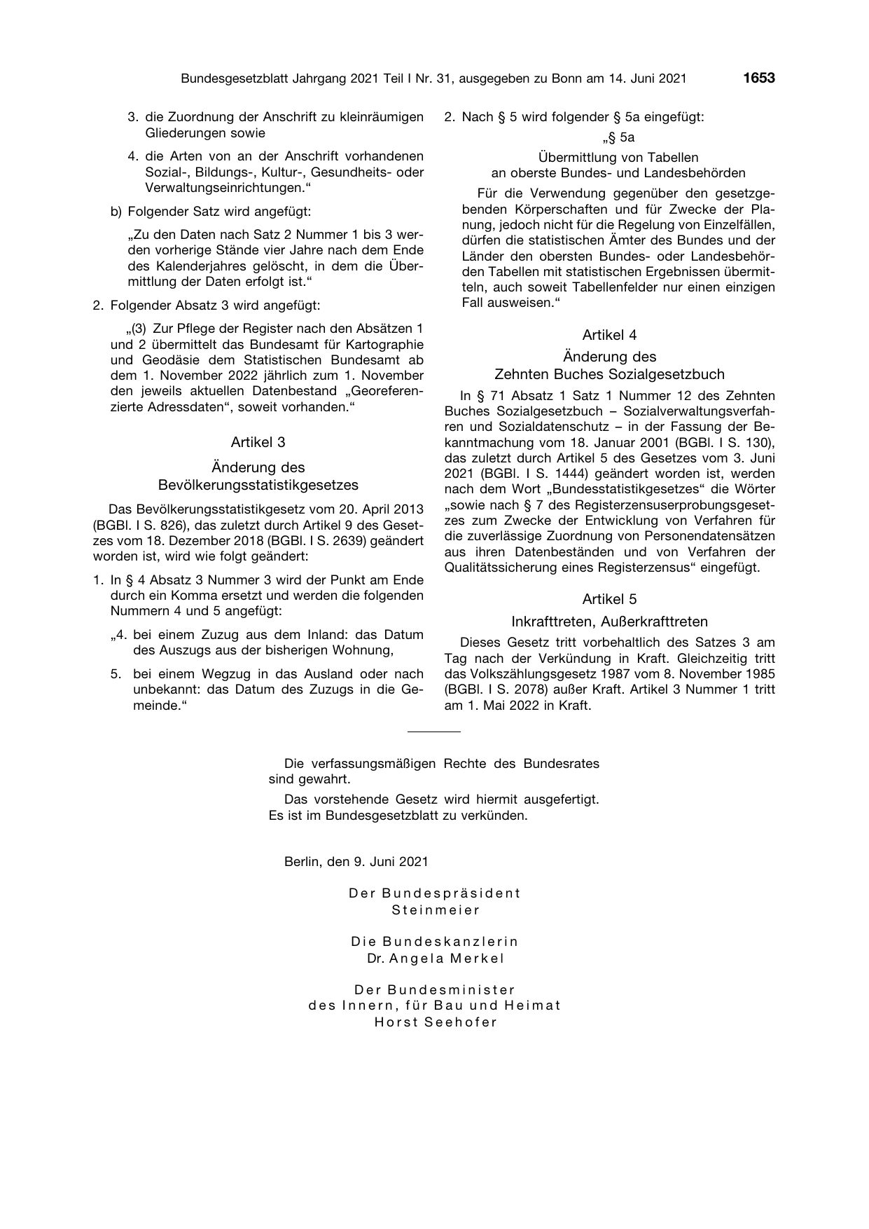 BGBl. 2021, Seite 1653 — Originalseite als Abbildung