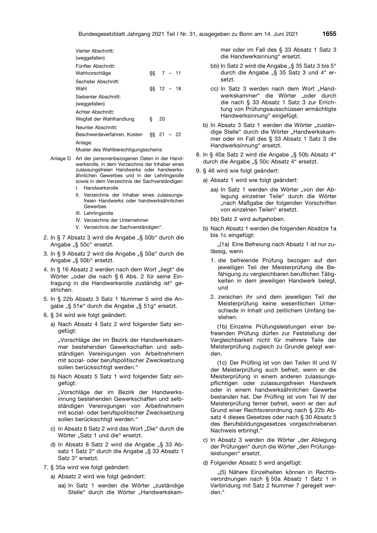 BGBl. 2021, Seite 1655 — Originalseite als Abbildung