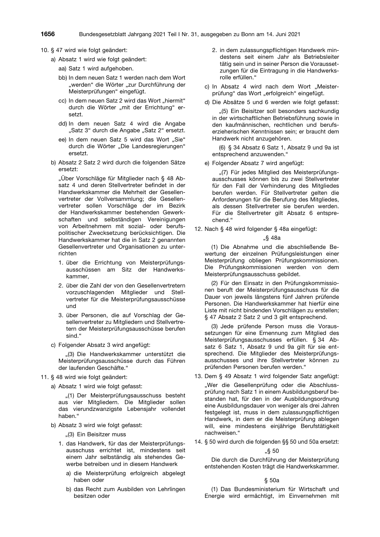 BGBl. 2021, Seite 1656 — Originalseite als Abbildung