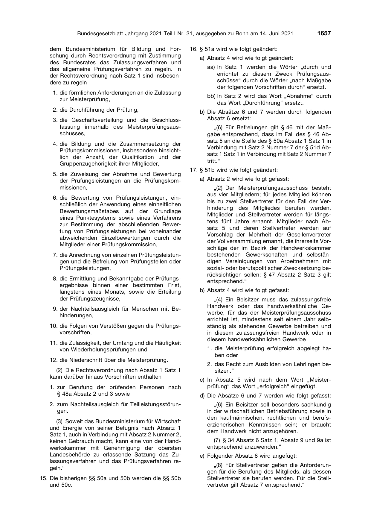 BGBl. 2021, Seite 1657 — Originalseite als Abbildung