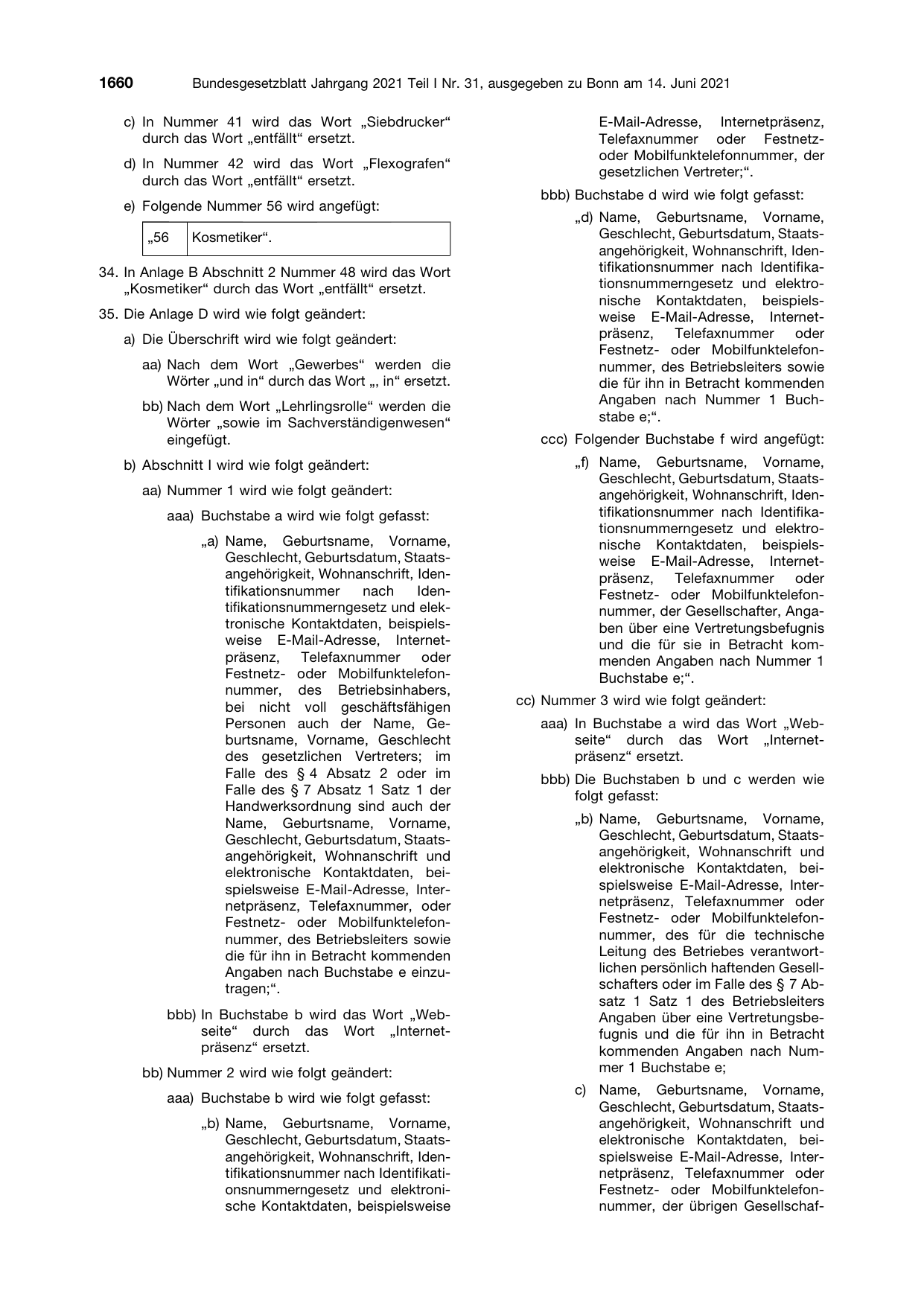 BGBl. 2021, Seite 1660 — Originalseite als Abbildung