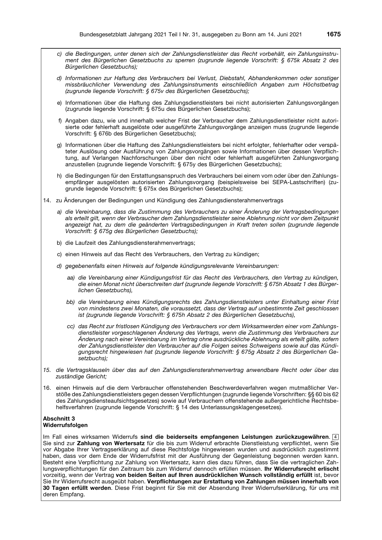 BGBl. 2021, Seite 1675 — Originalseite als Abbildung