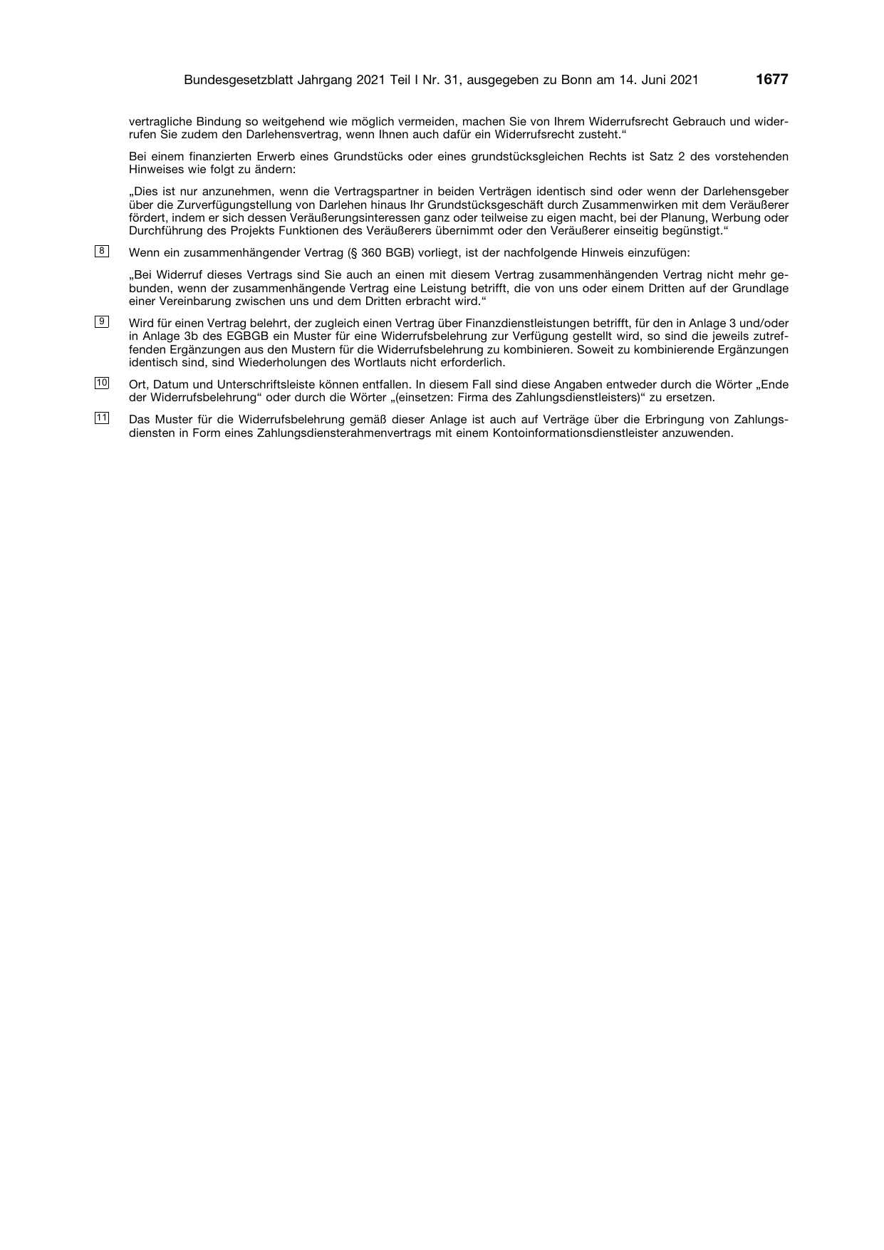 BGBl. 2021, Seite 1677 — Originalseite als Abbildung