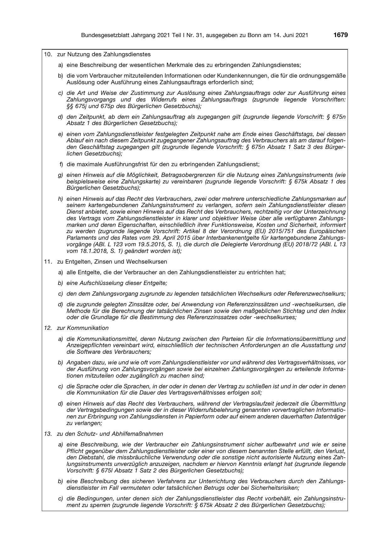 BGBl. 2021, Seite 1679 — Originalseite als Abbildung