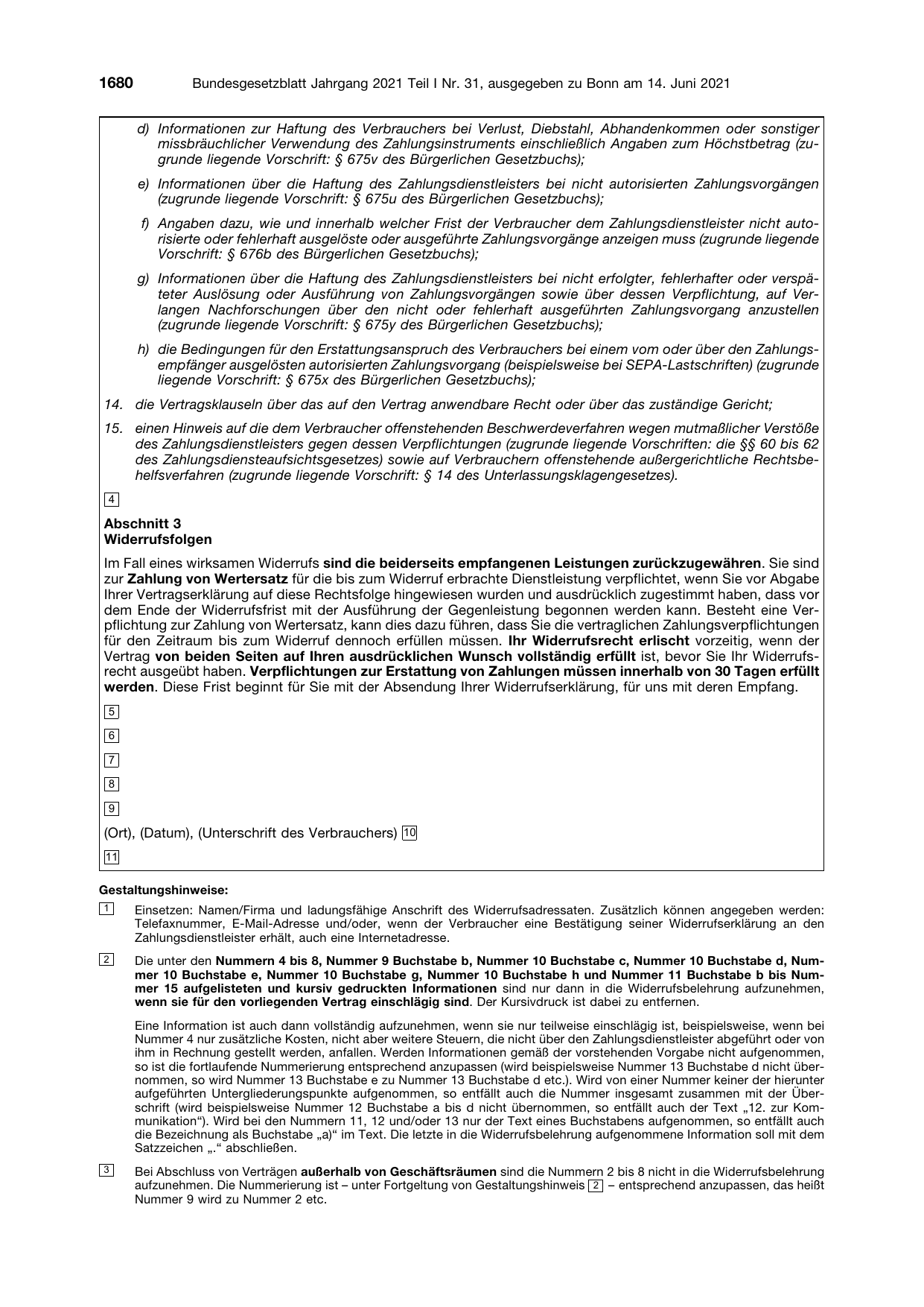 BGBl. 2021, Seite 1680 — Originalseite als Abbildung