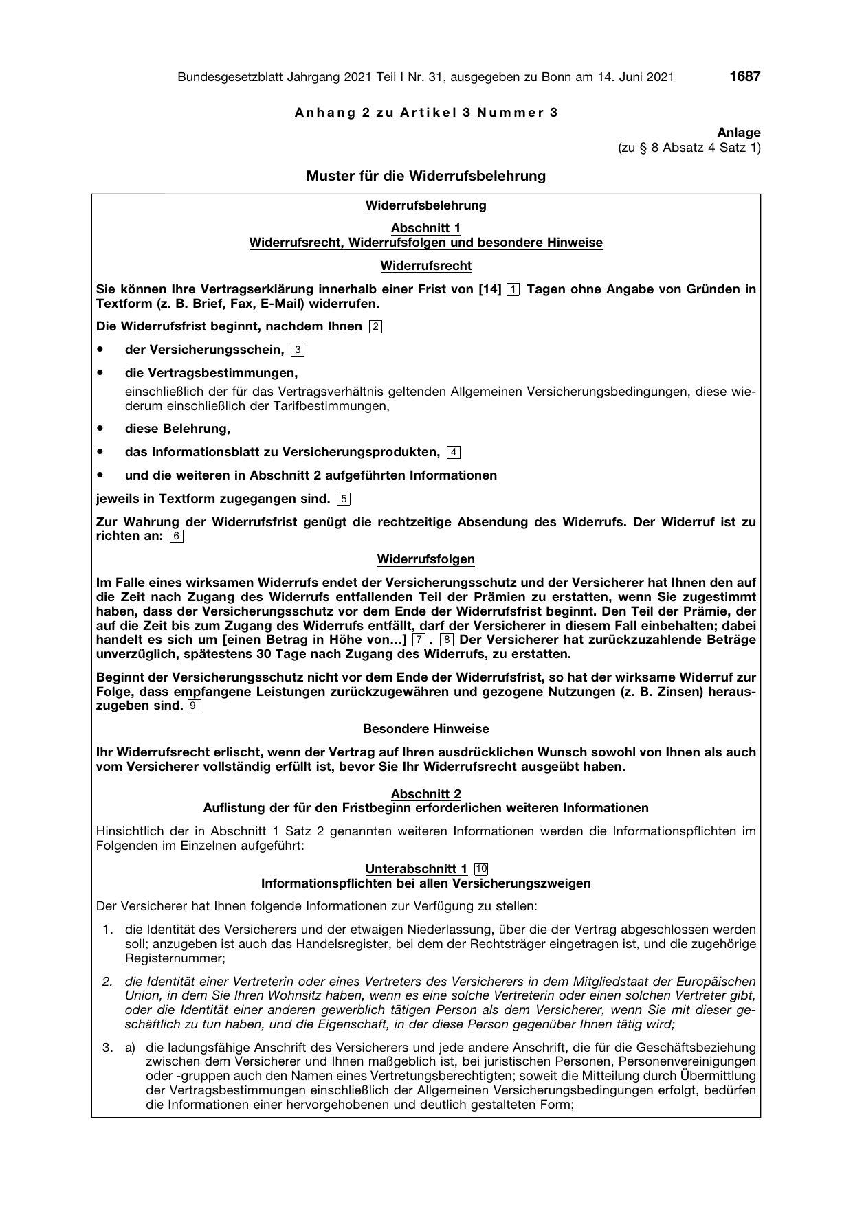 BGBl. 2021, Seite 1687 — Originalseite als Abbildung