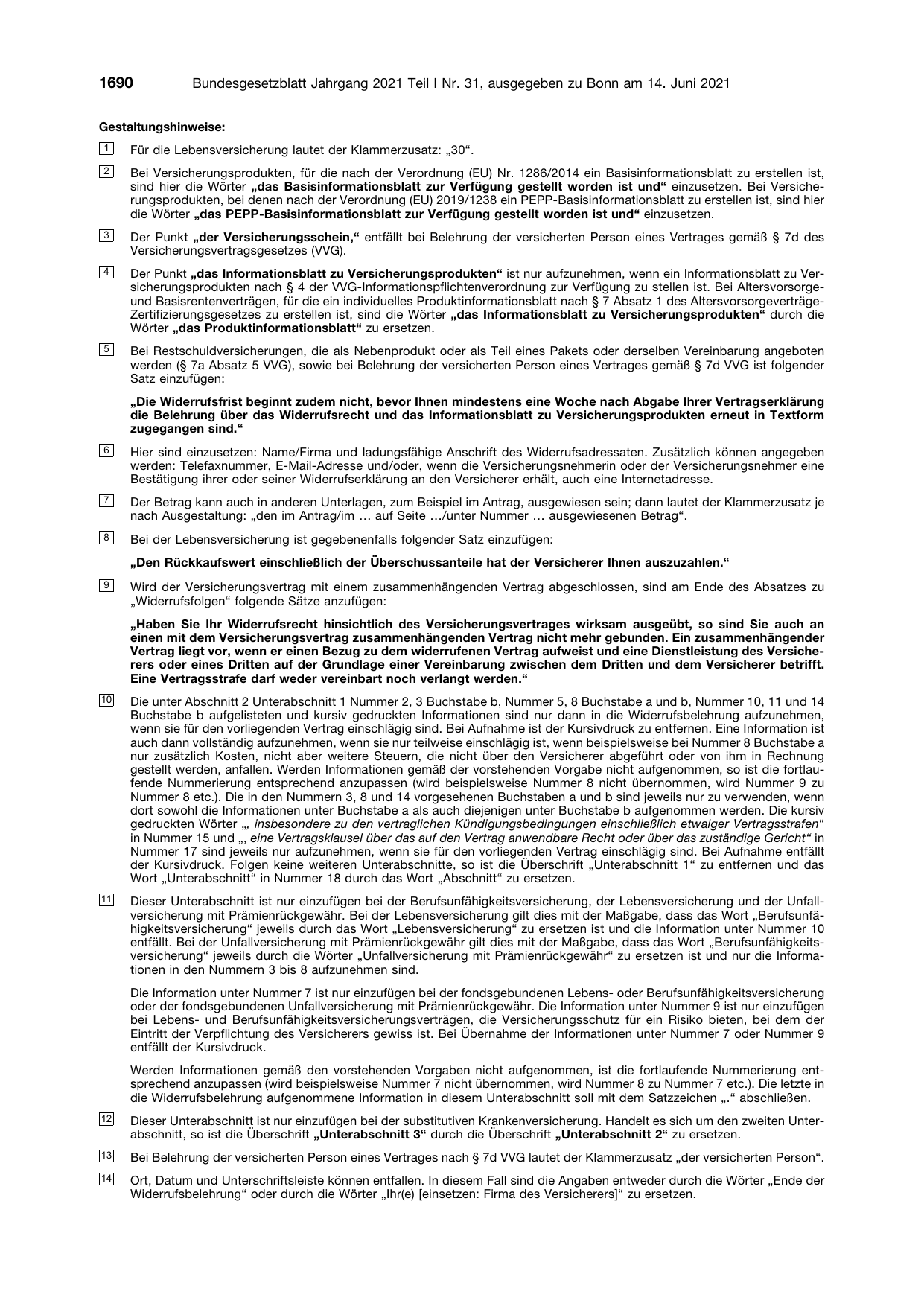 BGBl. 2021, Seite 1690 — Originalseite als Abbildung